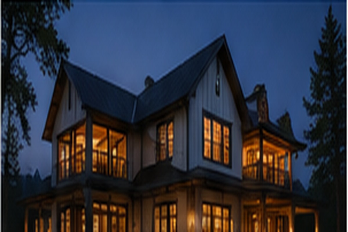 Warmly lit custom home